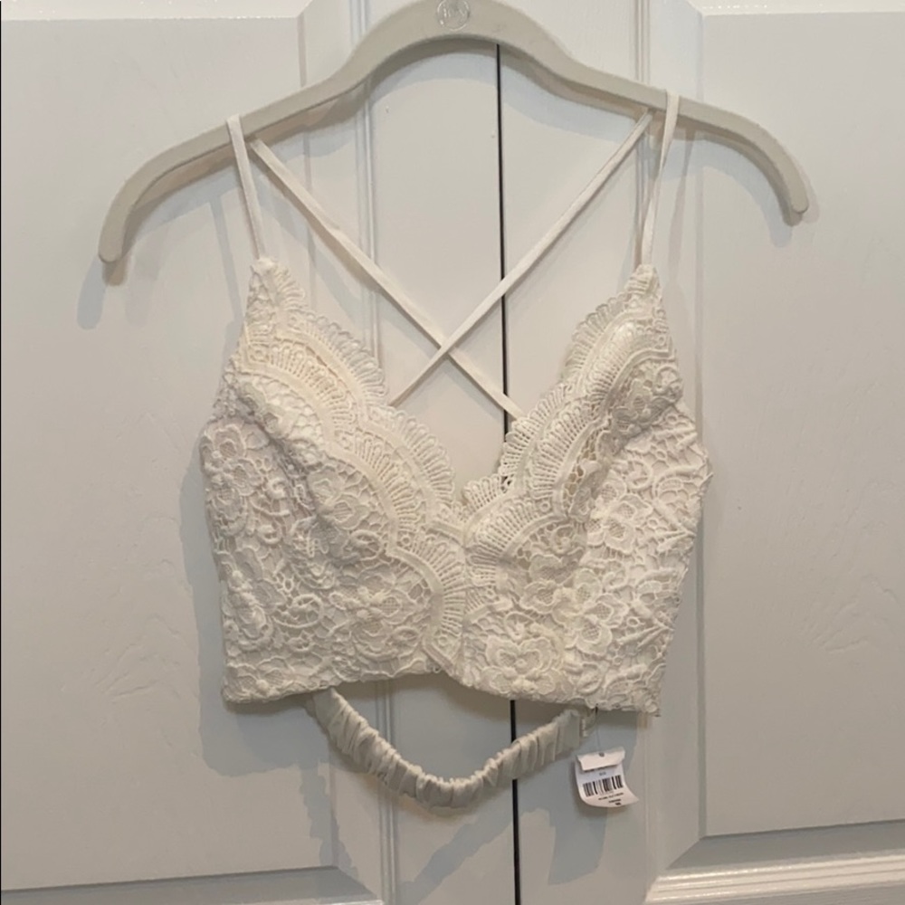 LF rum woven crop top